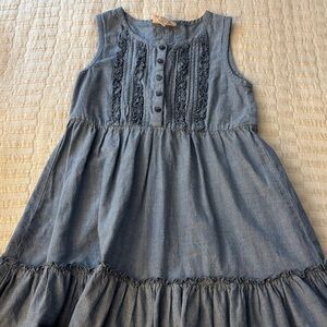 Red Camel Blue Button-Front Kids Dress